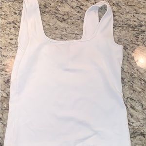 Hollister White square neck tank top